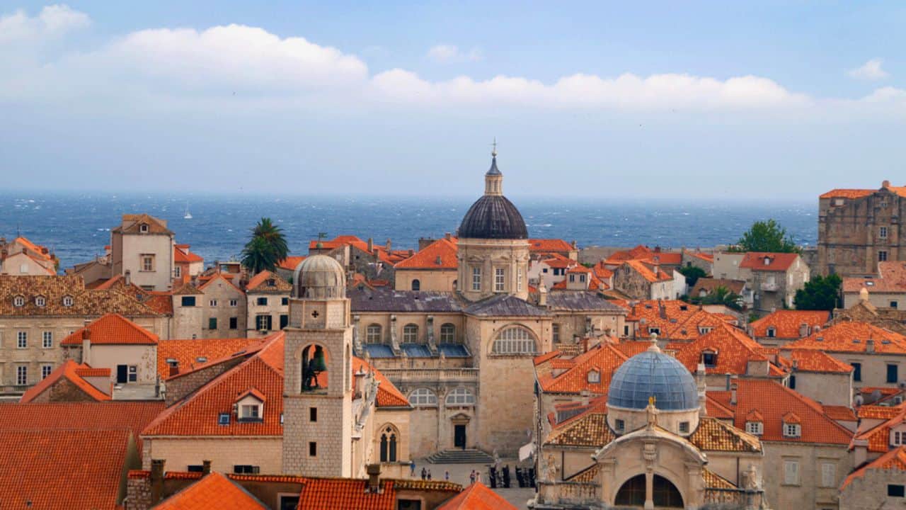 Dubrovnik Panorama taken at fortified walls Stock