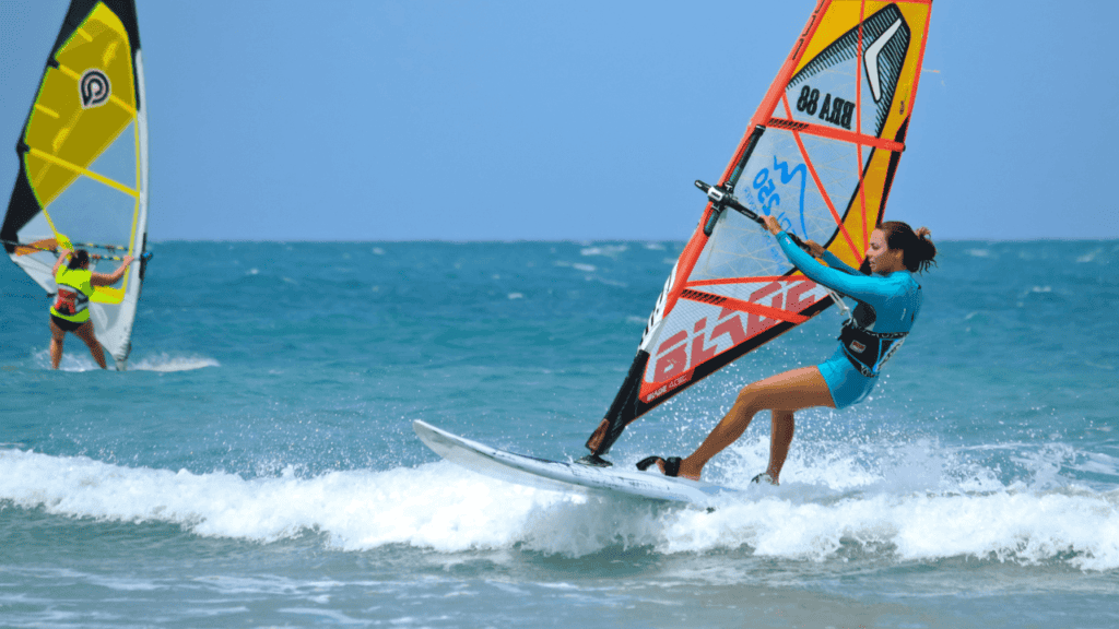 Professional Wind Surfer Stock