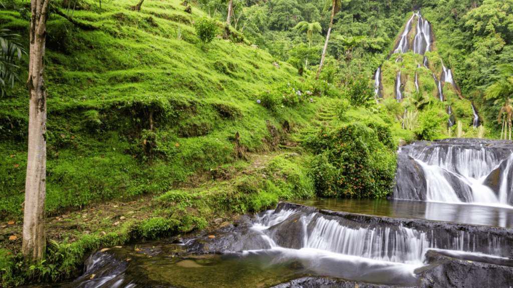 Waterfall at Santa Rosa de Cabal, Colombia Stock