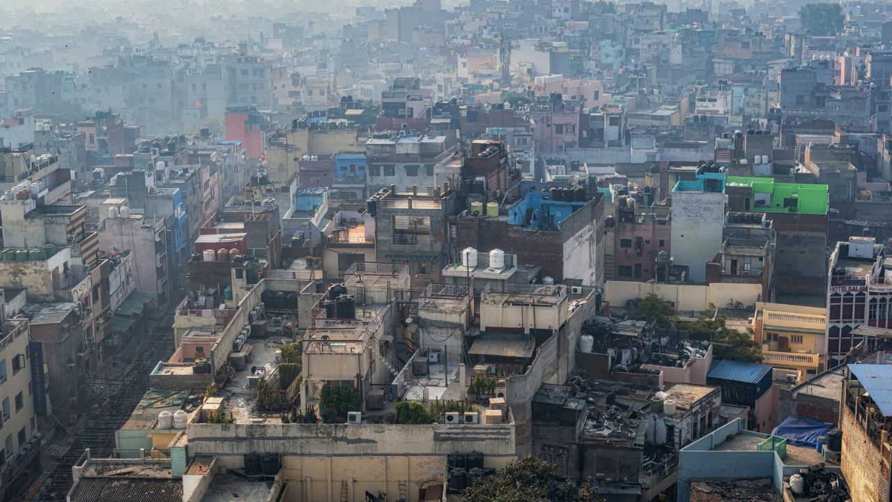 Aerial View of Old Delhi, India