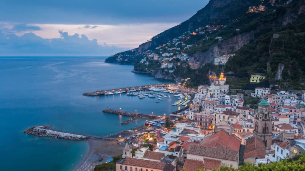 Stunning view of the Amalfi Coast of Amalfi City.