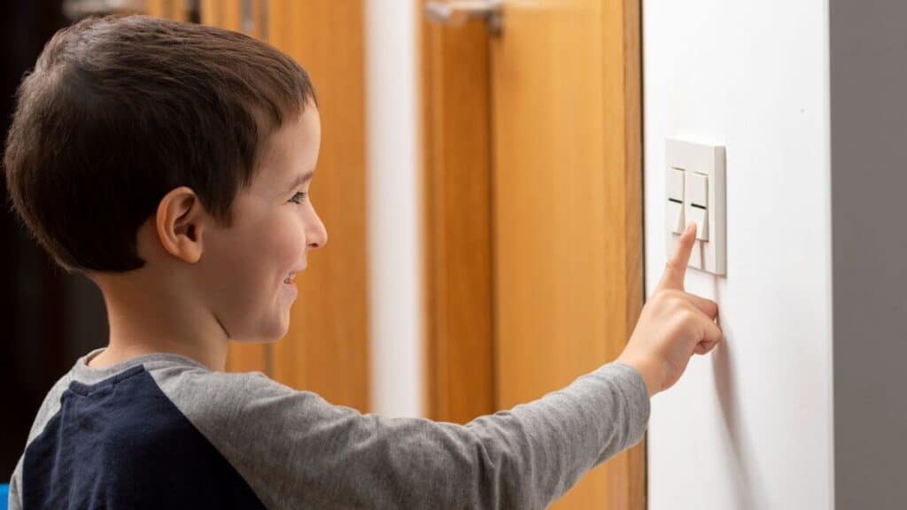 Boy - Switch On Off Light - Door - Stock