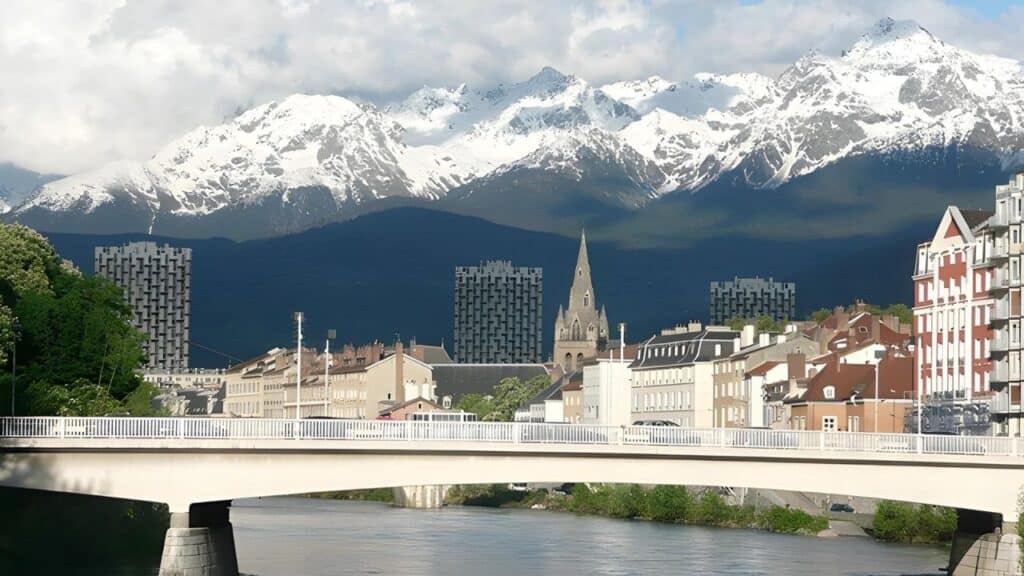 Grenoble France lake view.