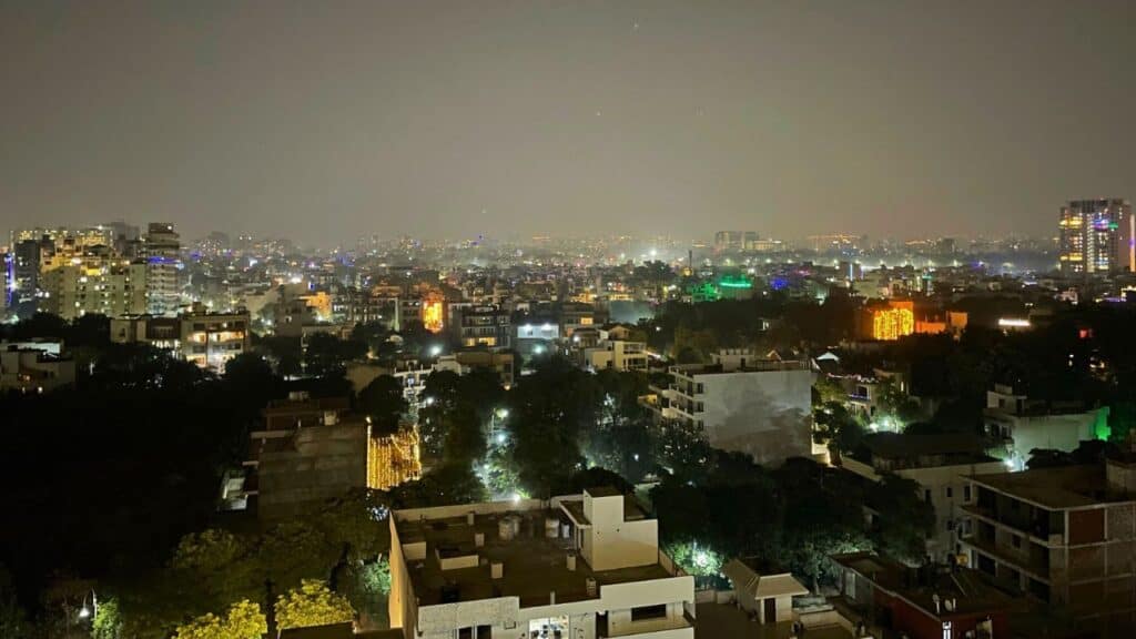 Gurugram, India at night