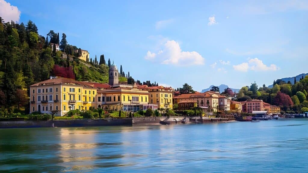 Lake Como Italy lakeside view.