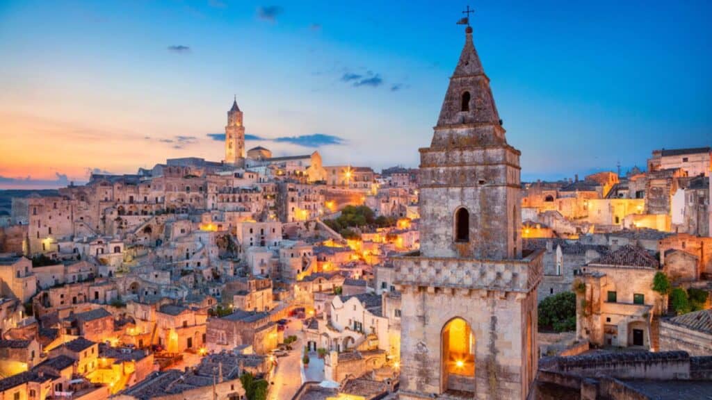 Roof view of Matera City. Italy.