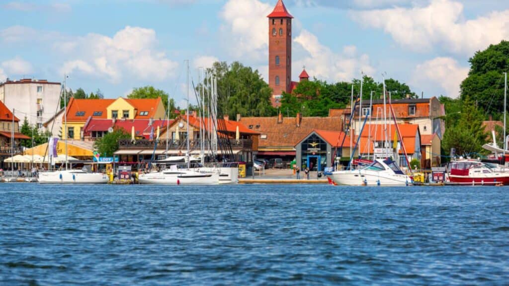 Mikolajki Poland lakeside view. 