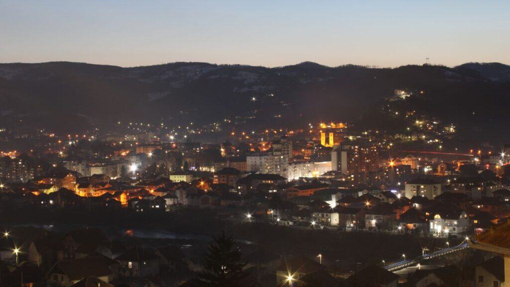 Panorama of Bijelo Polja at night