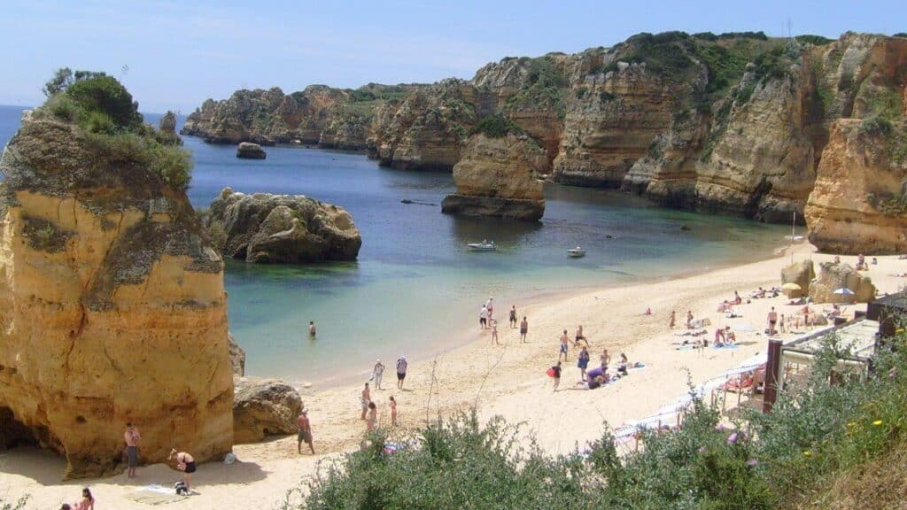 Praia Dona Ana Portugal Stock