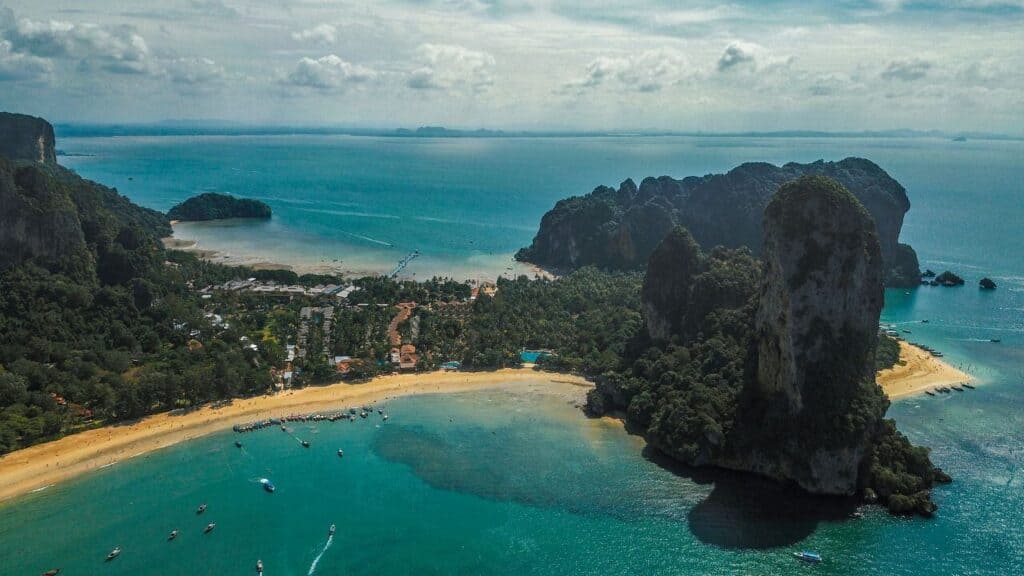Railay West Beach Thailand Top View Stock