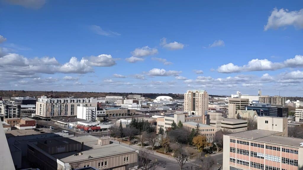 Saskatoon Saskatchewan Skyline View.