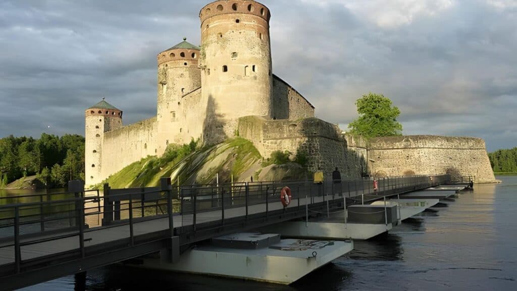 Savonlinna Finland lakeside town view.