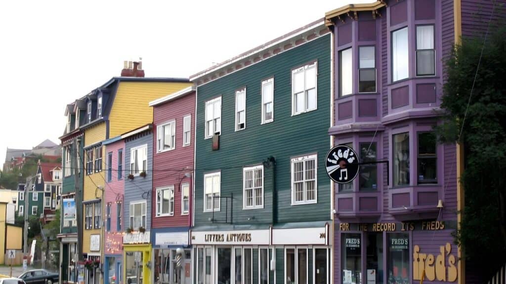 St. John's Newfoundland and Labrador colorful buildings.