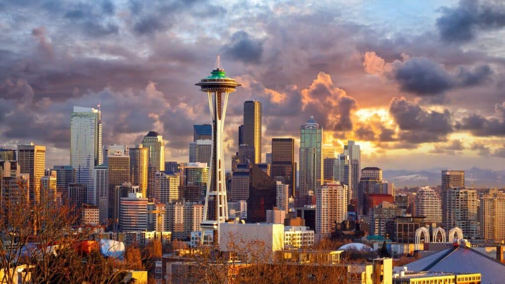 Sunset in Seattle, Washington