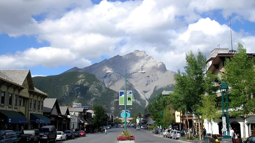 View of Banff Avenue, Canada.