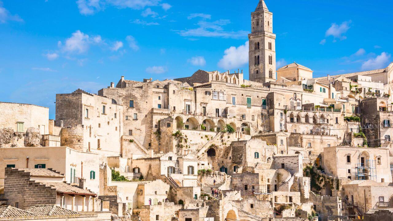 Scenic Shot of Beautiful Ancient City of Matera, Italy